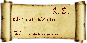 Körpel Dániel névjegykártya